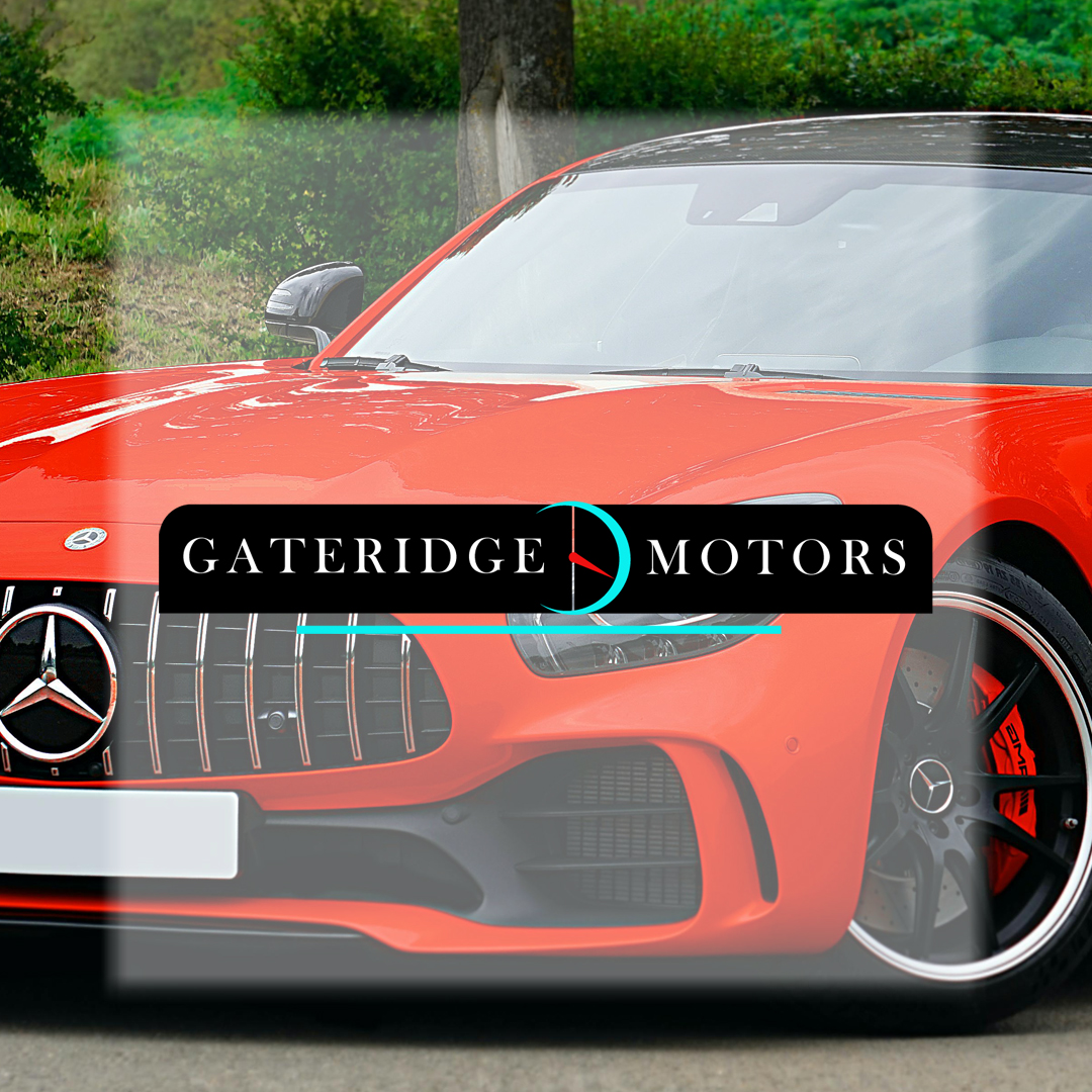 Gateridge Motors designed logo with sports car in the background
